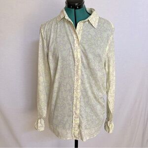 J. Crew Classic Fit Light Green Floral Button Down Shirt